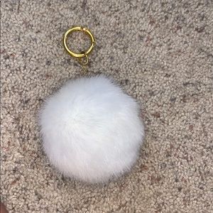 white puffball keychain